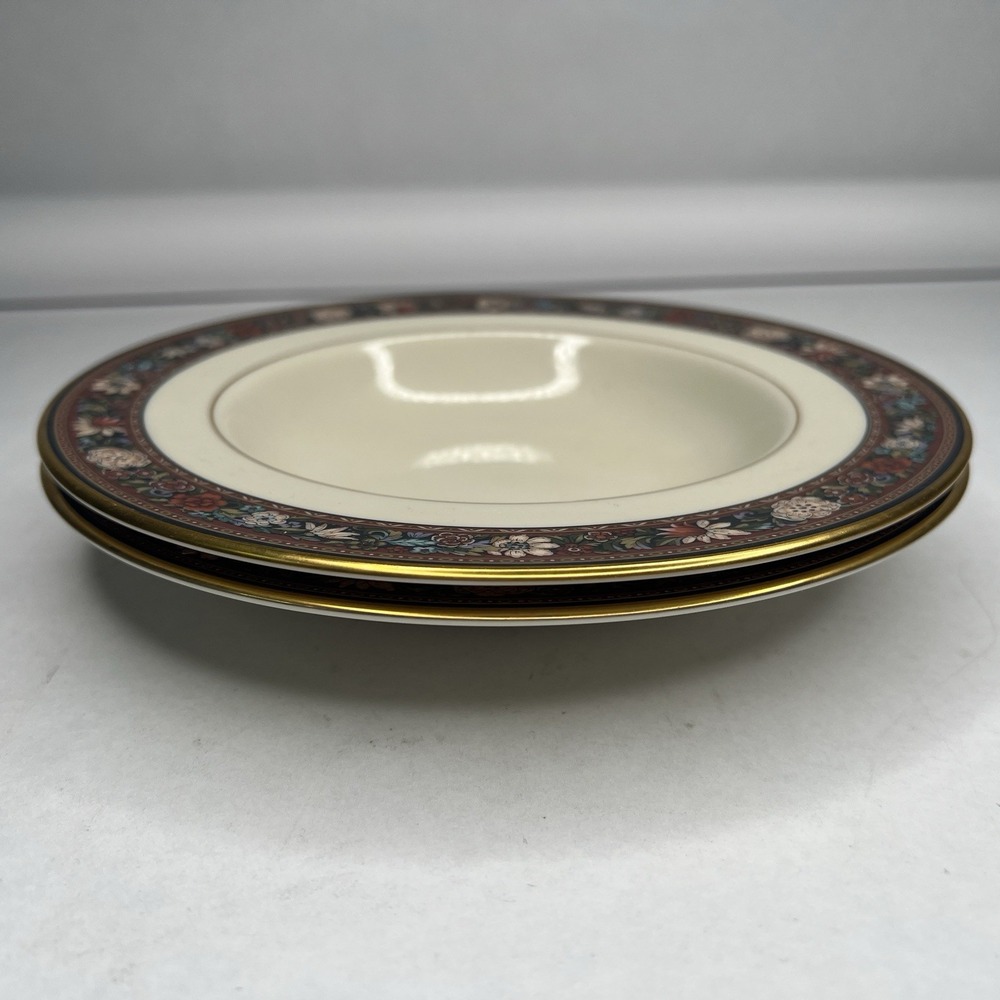 Witherspoon by Lenox Lot 2 Rimmed Soup Bowls 8 3/8"